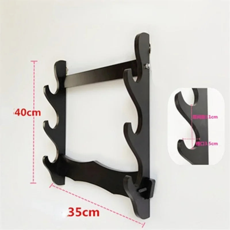 Wall Katana Support Sword Holder Wooden Wall Mount Multi-layer Stand Umbrella Rapier Shelf Display Support Weapon Bracket Holder