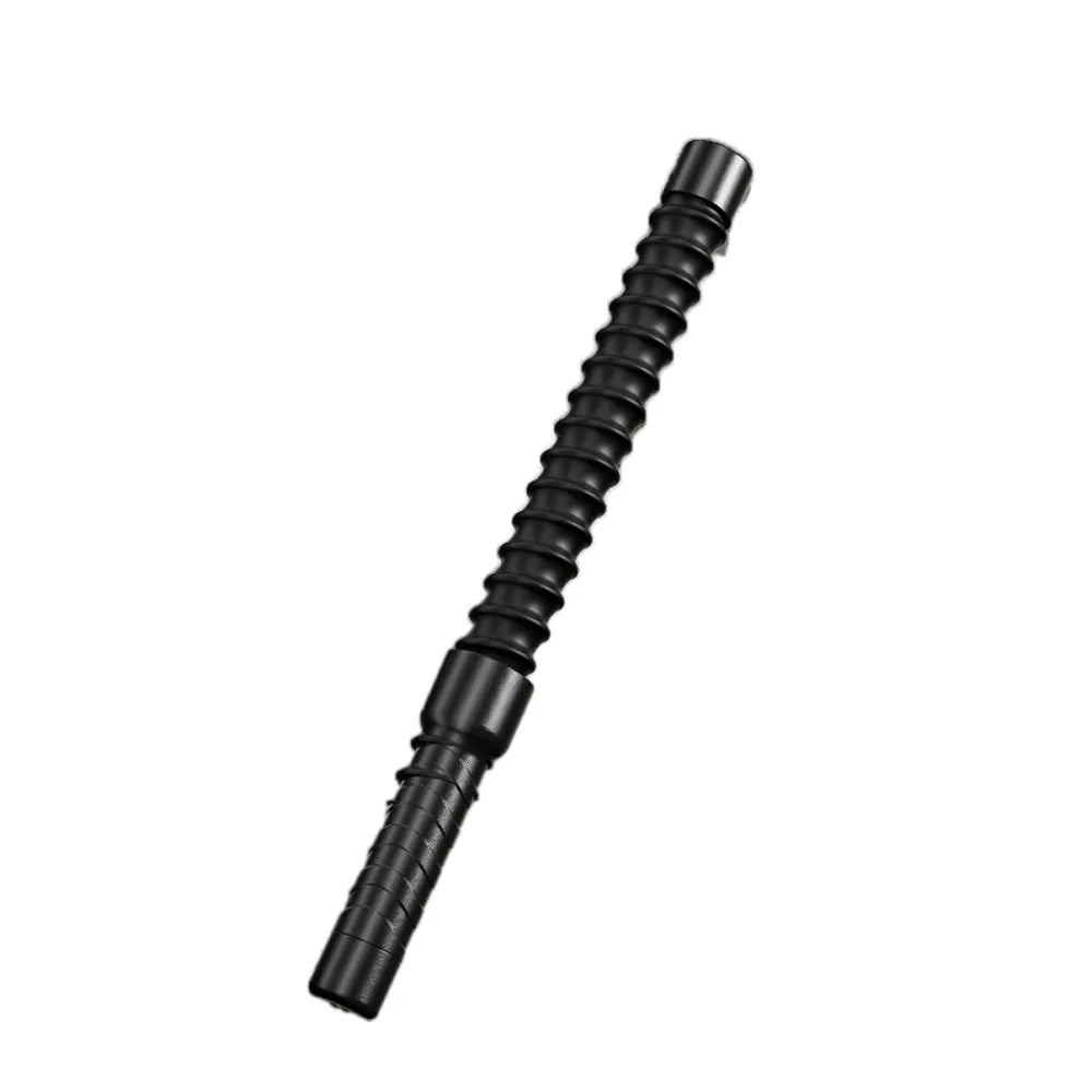 Black flexible shaft on a white background