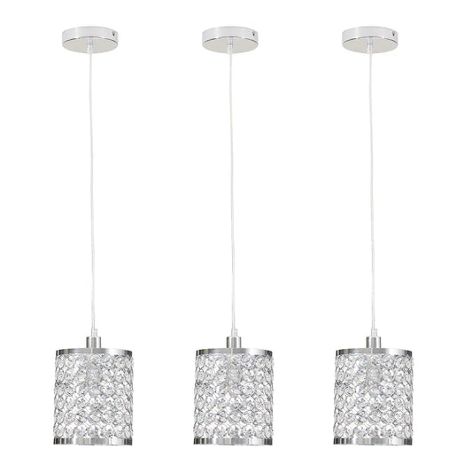 Crystal Pendant Light Modern Kitchen Island Lighting Adjustable White | Lighting | Kitchen + Metal