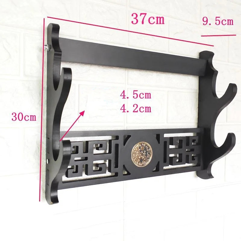 Wall Katana Support Sword Holder Wooden Wall Mount Multi-layer Stand Umbrella Rapier Shelf Display Support Weapon Bracket Holder
