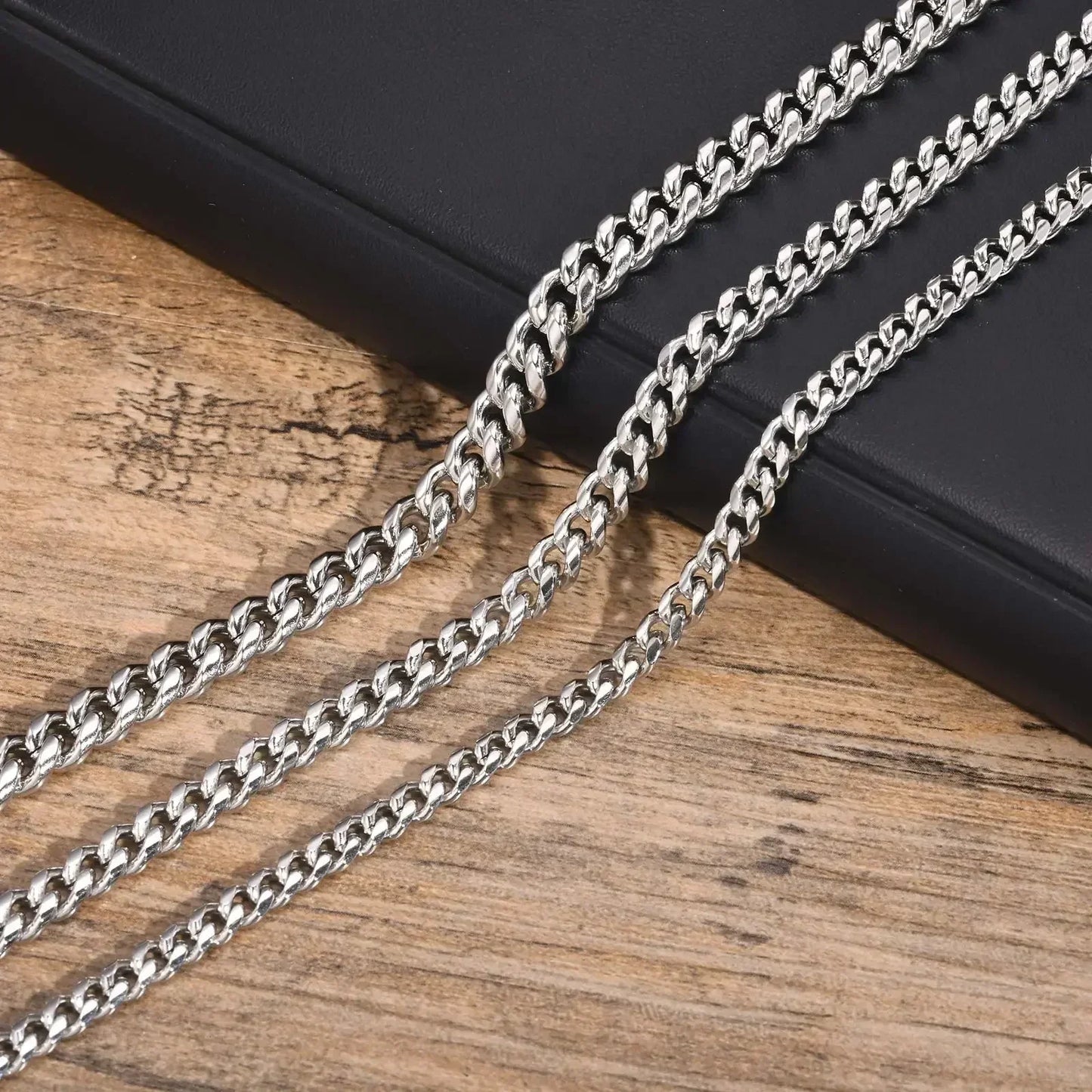 VNOX Cuban Chain Necklace - Stainless Steel 5/6/8mm - Unisex Waterproo