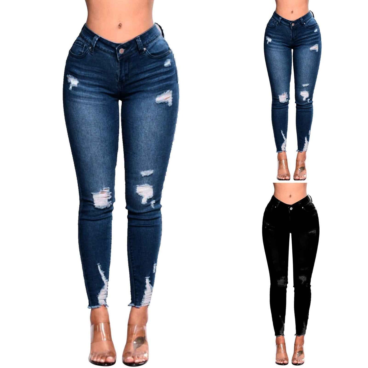 Women's Skinny Ripped Jeans - Slim Denim Pants Women's Jeans