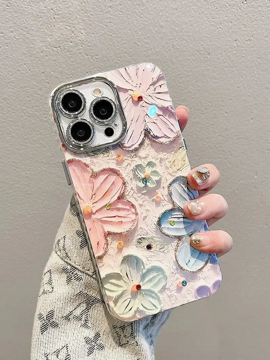 Luxury Flowers Glitter Laser Phone Case