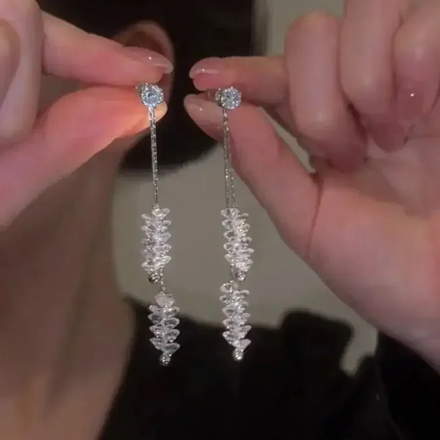 Elegant Crystal Drop Earrings for Bridal - Fashion Dangle Jewelry | Femstylo