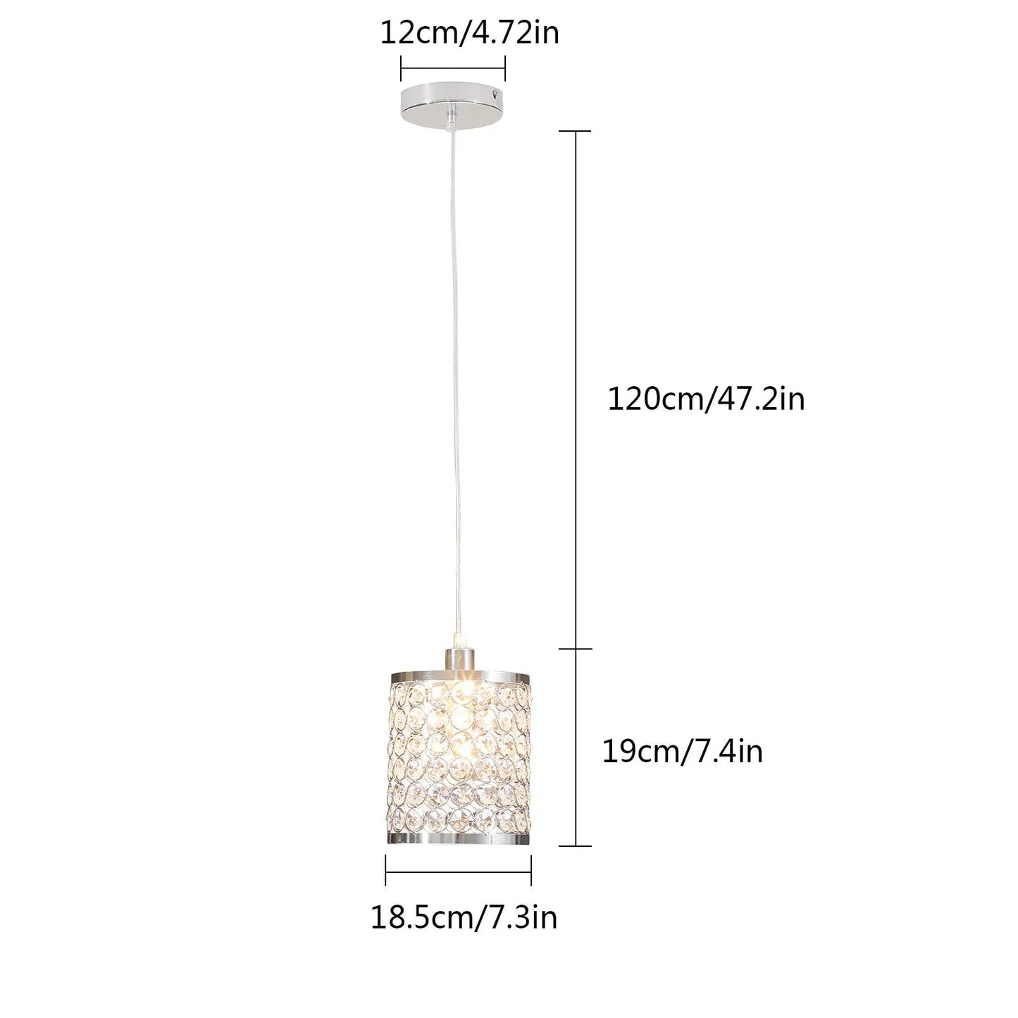 Crystal Pendant Light Modern Kitchen Island Lighting Adjustable White | Lighting | Kitchen + Metal
