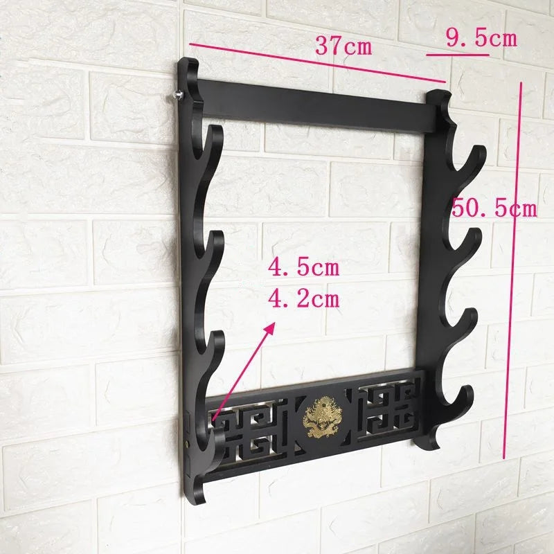 Wall Katana Support Sword Holder Wooden Wall Mount Multi-layer Stand Umbrella Rapier Shelf Display Support Weapon Bracket Holder