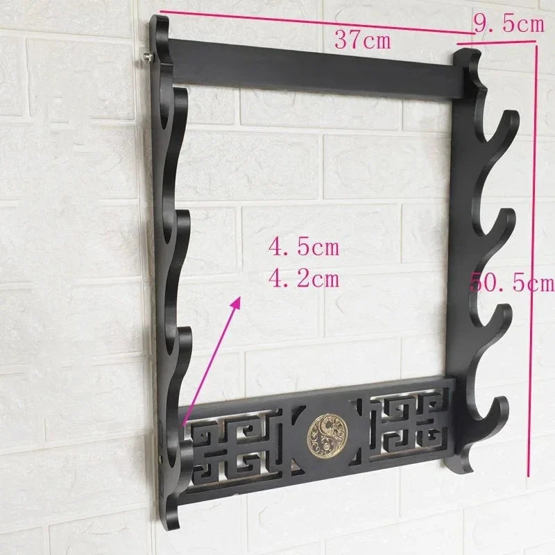 Wall Katana Support Sword Holder Wooden Wall Mount Multi-layer Stand Umbrella Rapier Shelf Display Support Weapon Bracket Holder