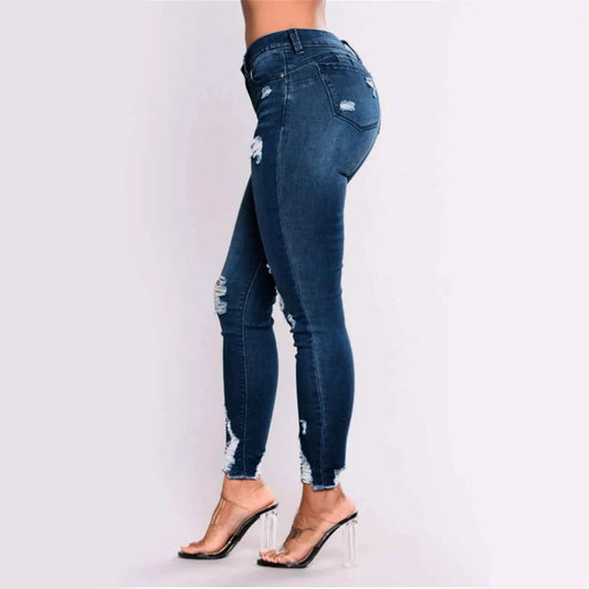 Women's Skinny Ripped Jeans - Slim Denim Pants Women's Jeans