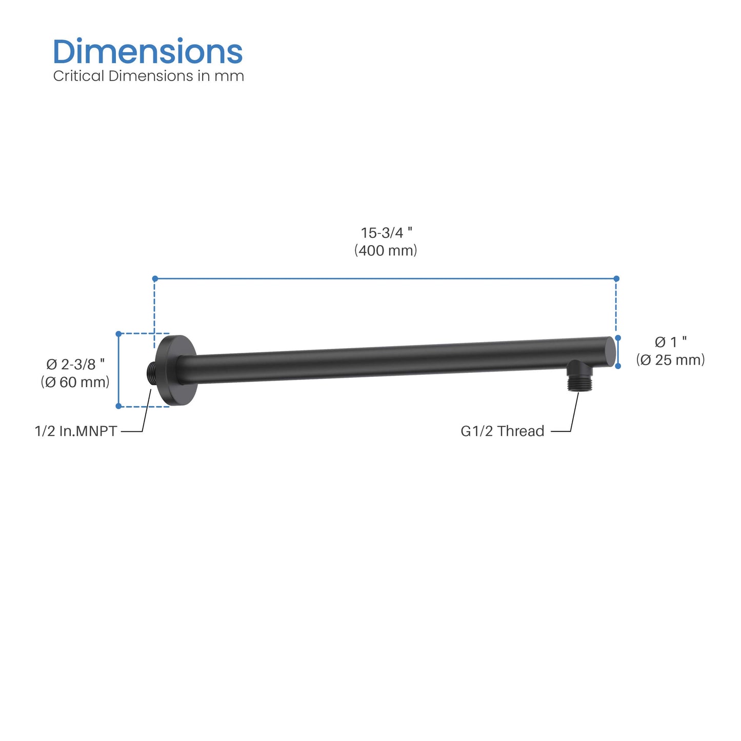 Halo 16" Wall Mounted Shower Arm