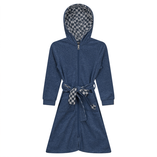 Checkered Star Applique Terry Robe