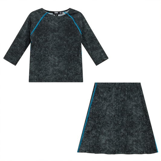 Distressed Rib 2Pc Swim Set