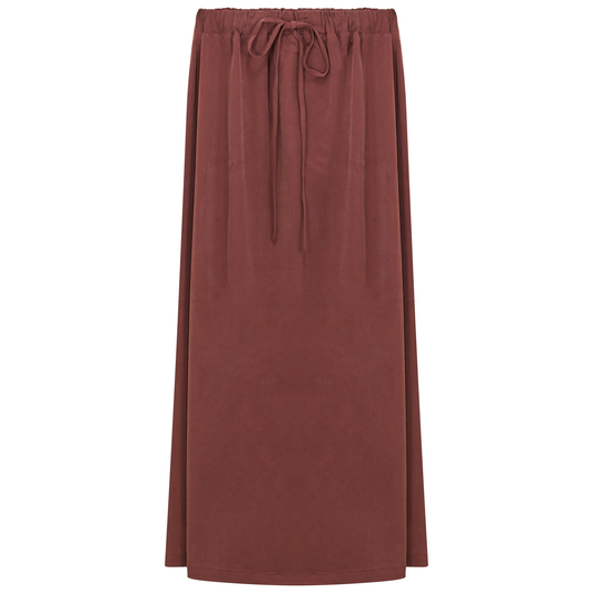 Cotton Midi Drawstring Skirt