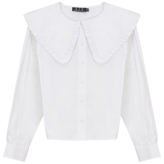 Bib Collar Cotton Shirt