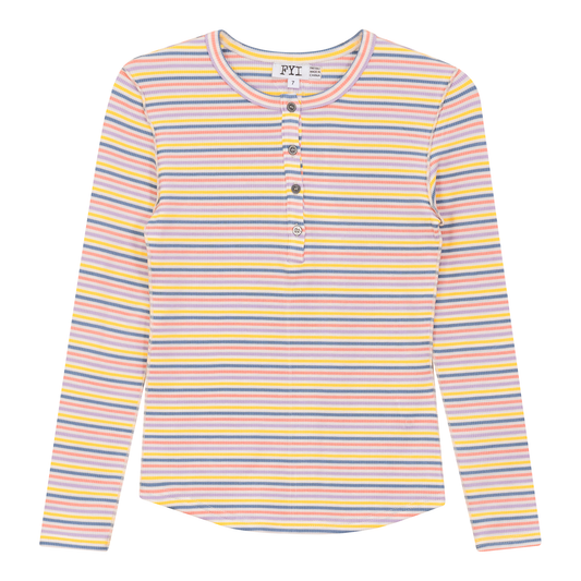 Multi Striped Ribbed Top