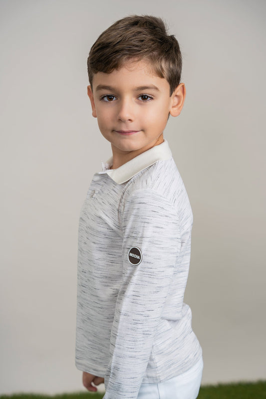 Woven long sleeve Polo