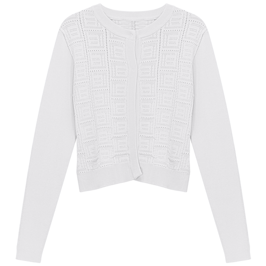 Pointelle Knit Crop Cardigan