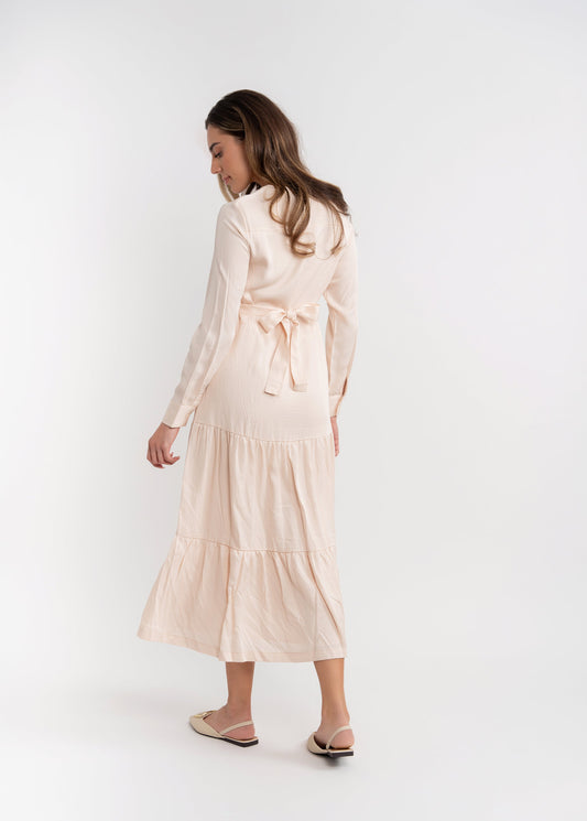 Woven Tiered Belt Dress