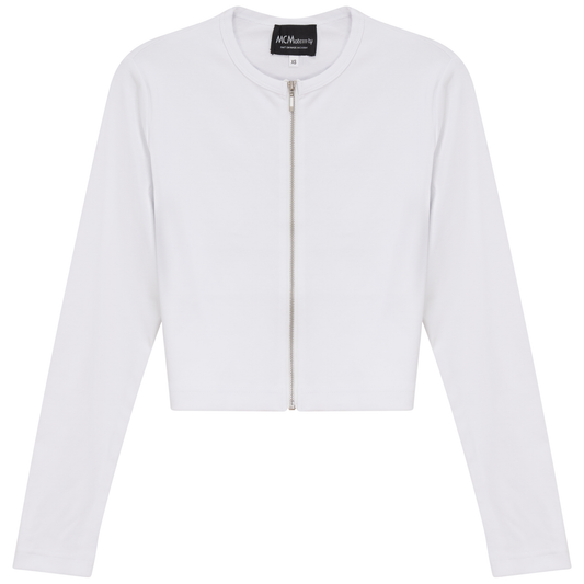 Maternity Ribbed Zip Cardigan