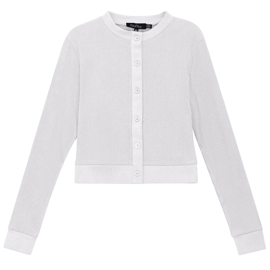 Maternity Ribbed Cropped Cardigan