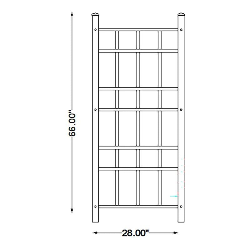 66-inch x 28-inch Outdoor PVC Vinyl Garden Trellis in Mocha Brown Tan