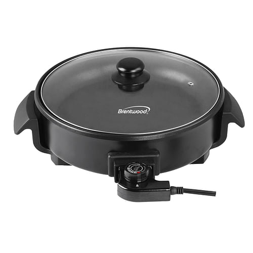 Brentwood 12 inch Round Non-Stick Electric Skillet with Vented Glass