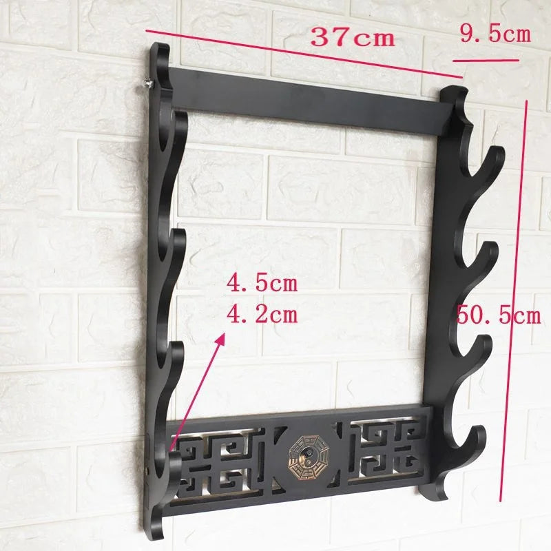 Wall Katana Support Sword Holder Wooden Wall Mount Multi-layer Stand Umbrella Rapier Shelf Display Support Weapon Bracket Holder