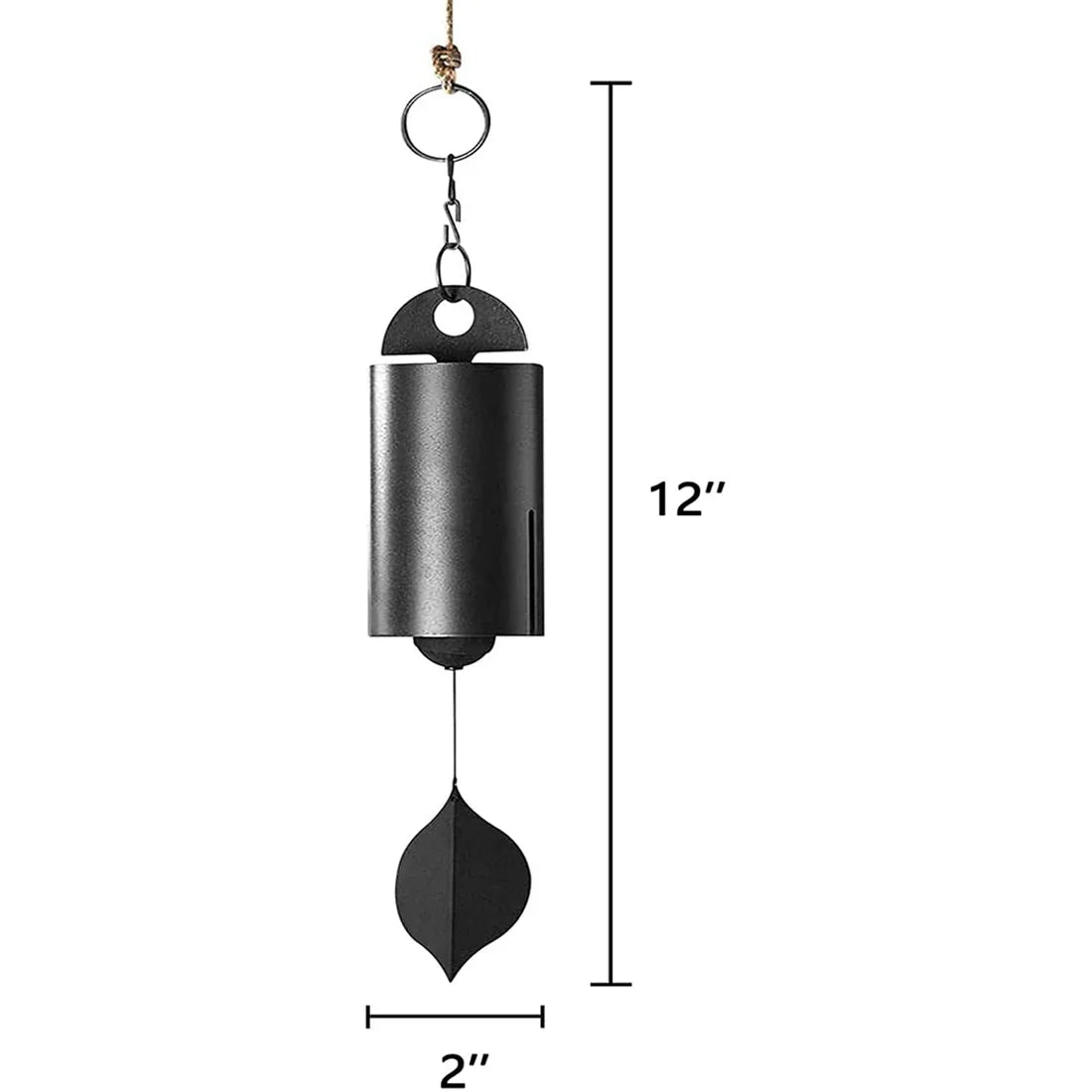 Deep Resonance Serenity Bell Windchime - Metal Hanging Wind Chime Handcrafted Steel Bell Plays Beautifully in the Wind