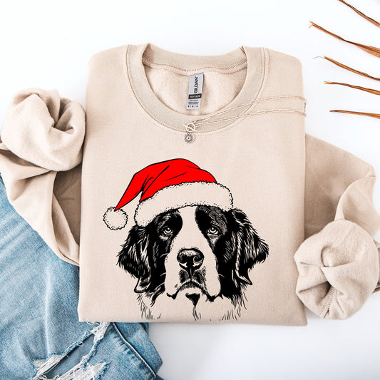 Saint Bernard, Santa, Dog, Christmas, Dog Lover, Pet Sweatshirt