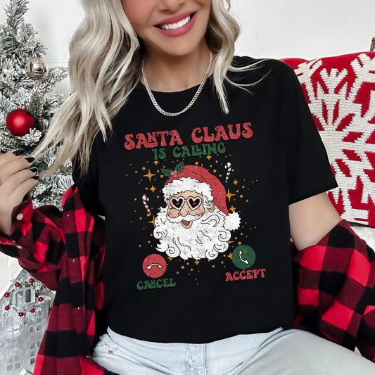 Santa Is Calling, iPhone, Android, Cell Phone, Christmas Super Soft Tees