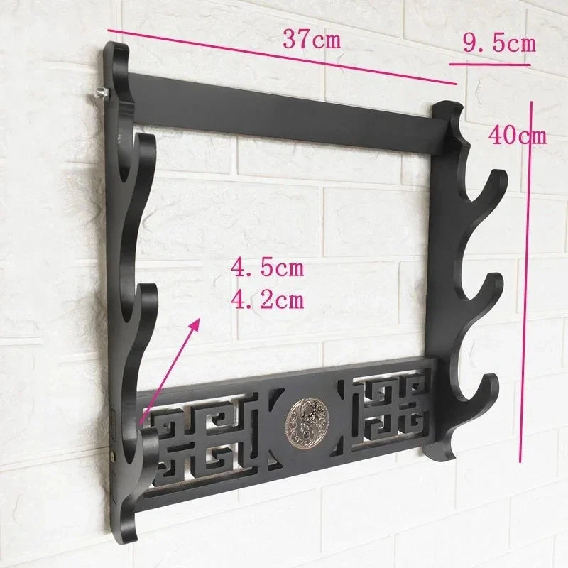 Wall Katana Support Sword Holder Wooden Wall Mount Multi-layer Stand Umbrella Rapier Shelf Display Support Weapon Bracket Holder
