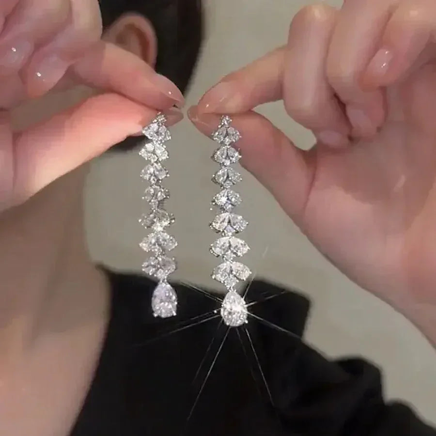Elegant Crystal Drop Earrings for Bridal - Fashion Dangle Jewelry | Femstylo