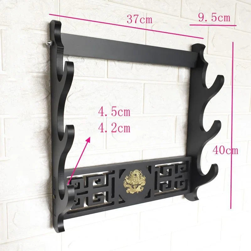 Wall Katana Support Sword Holder Wooden Wall Mount Multi-layer Stand Umbrella Rapier Shelf Display Support Weapon Bracket Holder