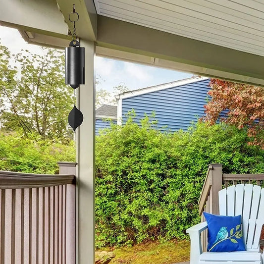 Deep Resonance Serenity Bell Windchime - Metal Hanging Wind Chime Handcrafted Steel Bell Plays Beautifully in the Wind