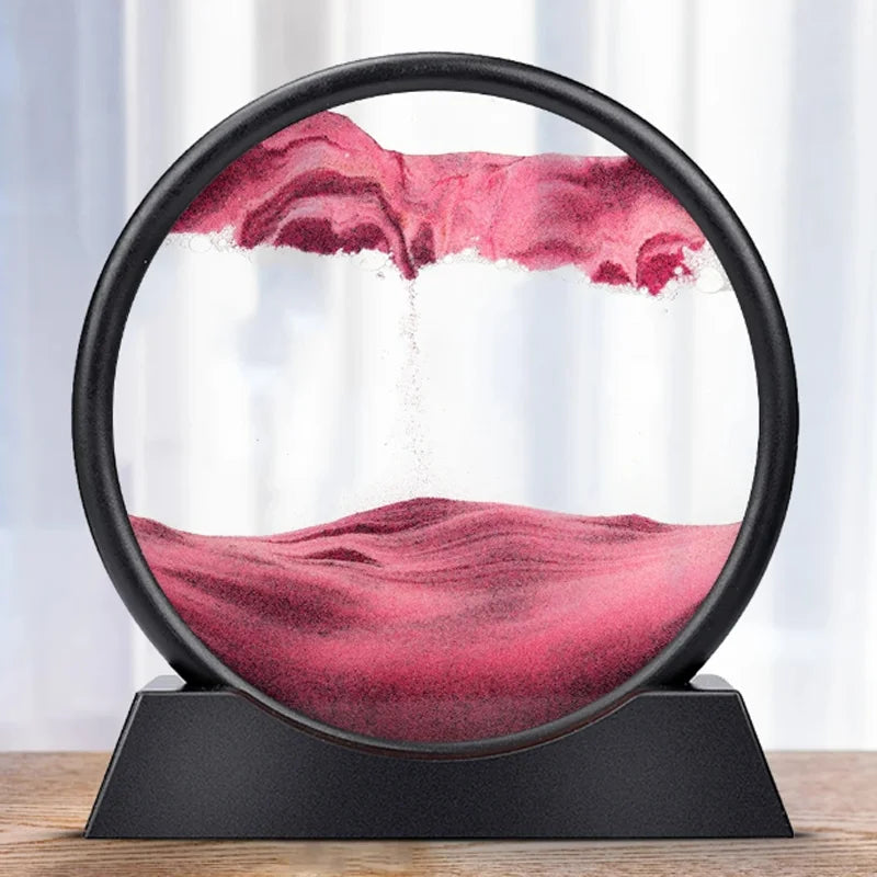 7-inch Quicksand Sand View Deep Sea Art Picture Hourglass 3D Dynamic Display Motion Sand Painting Home Office Decoration Gifts
