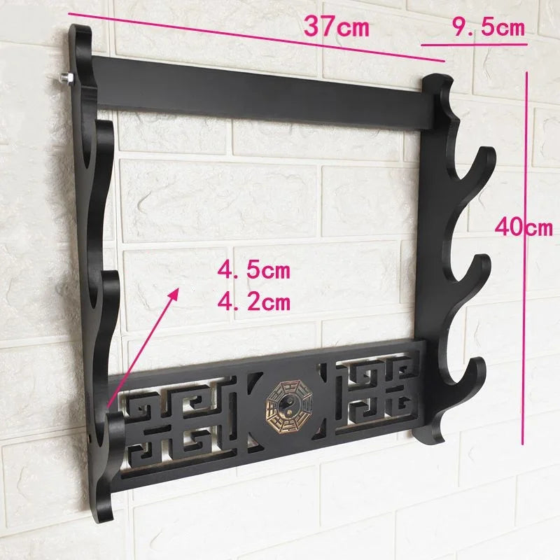 Wall Katana Support Sword Holder Wooden Wall Mount Multi-layer Stand Umbrella Rapier Shelf Display Support Weapon Bracket Holder