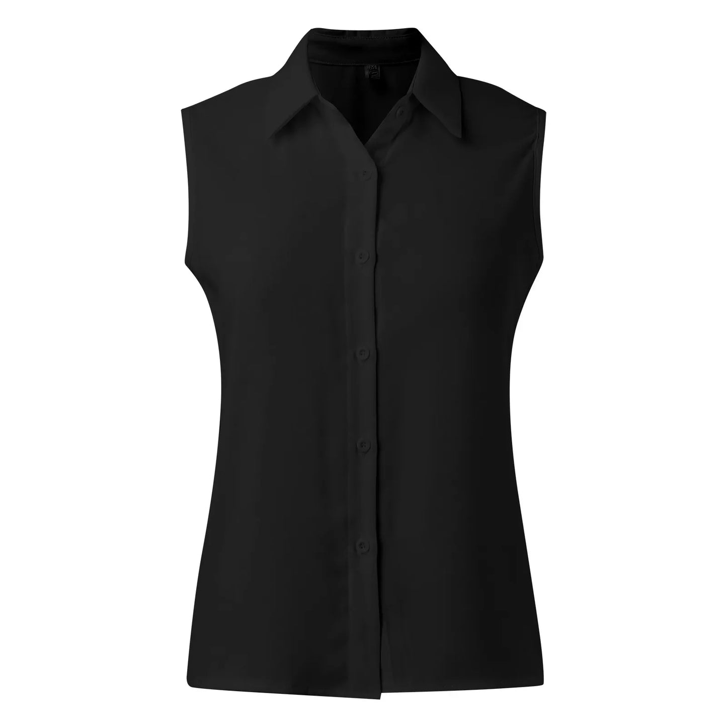 Women's Sleeveless Blouse Button Down Solid Color Casual Loose V Neck Chiffon Top for Work