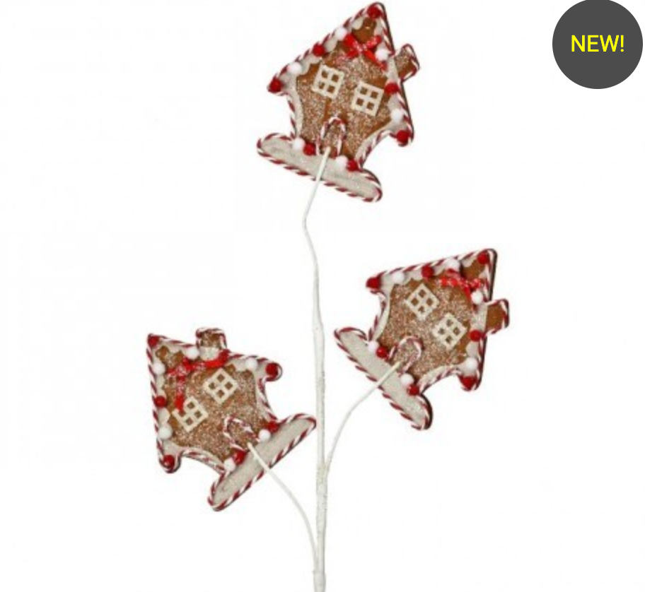 29" GINGERBREAD HOUSE SPRAY PICK