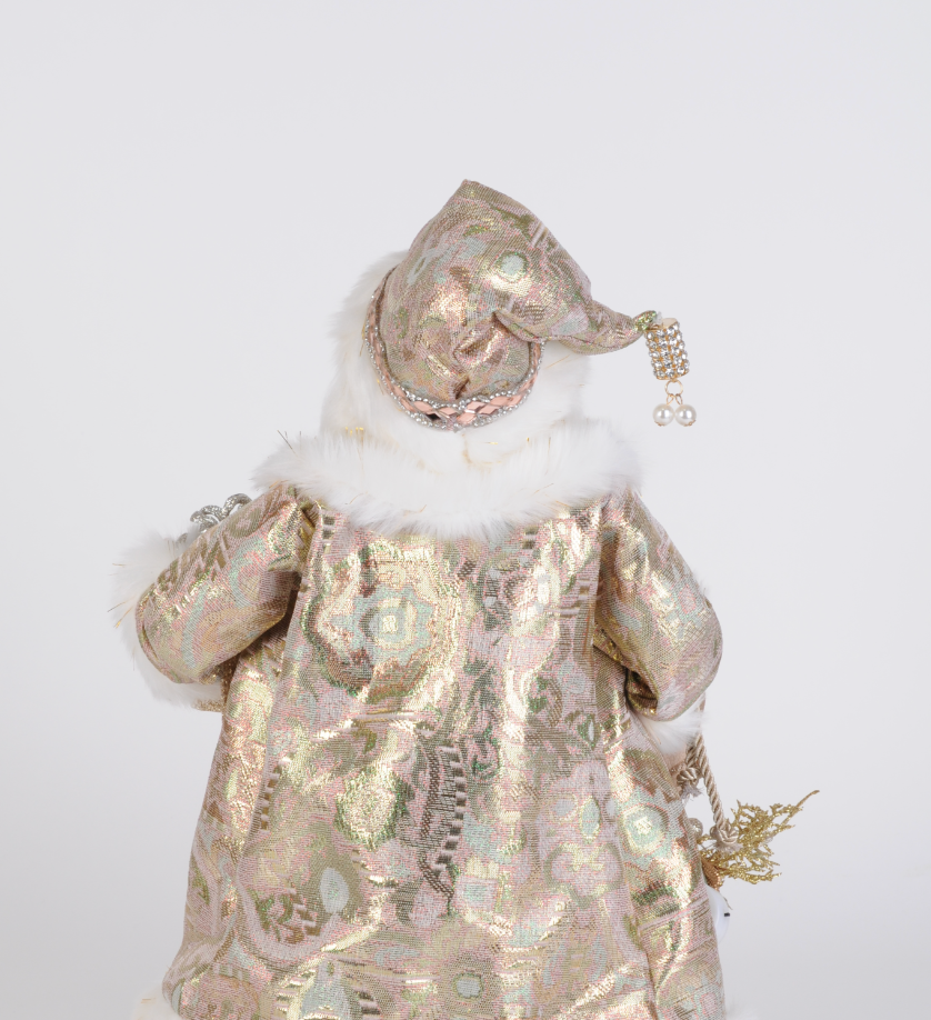 17" Lighted Sage Elegance Santa