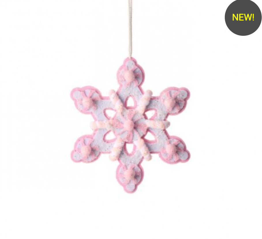 Santa's Sweet Shoppe Collection - 8" FELT SUGURED CANDY SNOWFLAKE ORNAMENT