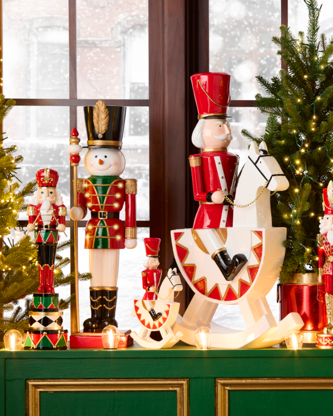 Christmas Carousel Collection - 11" Nutcracker on Rocking Horse