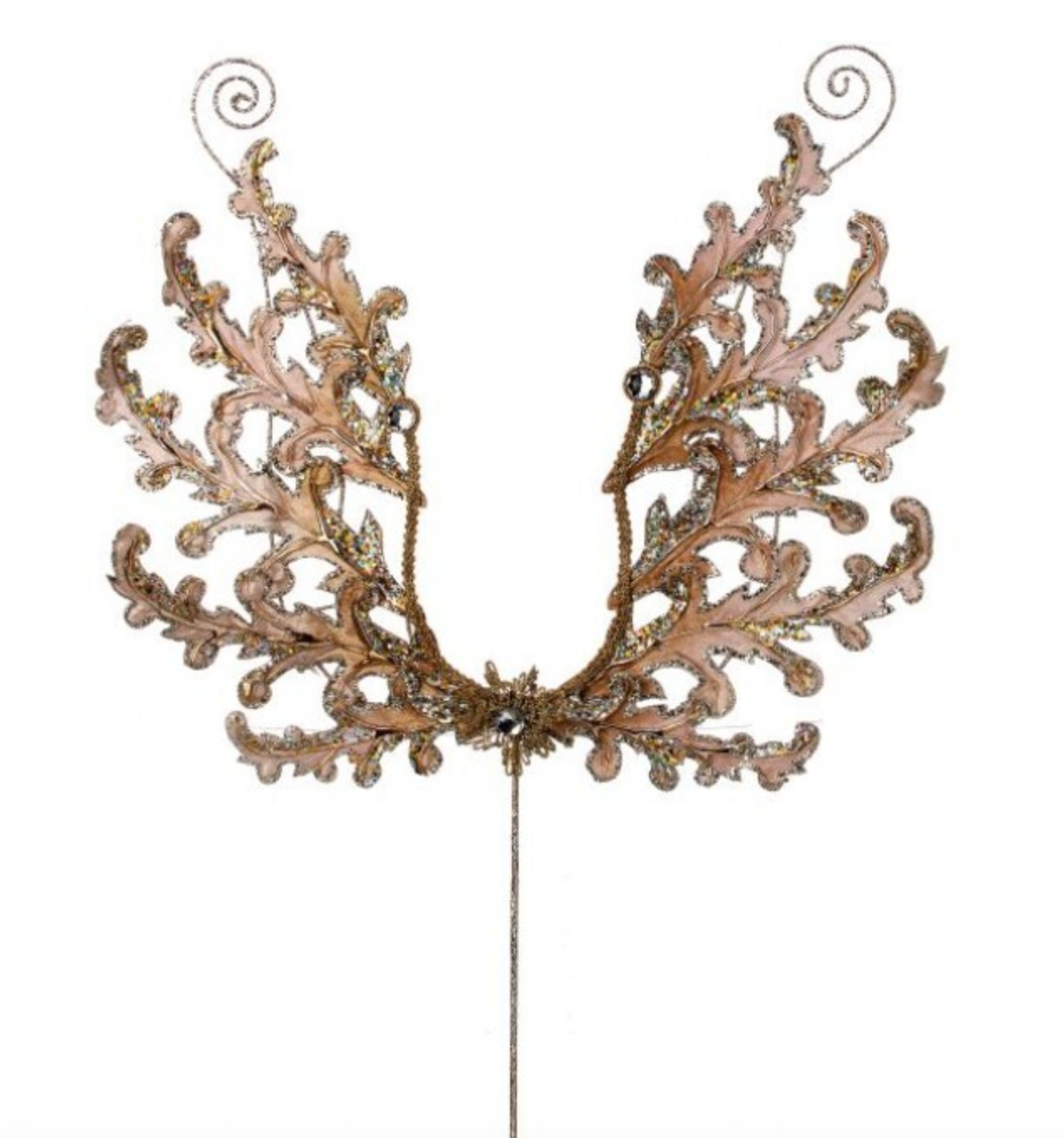 22.5"METAL W/JEWEL ANGEL WING STEM