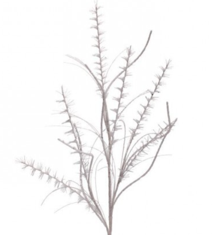 35" GLITTER/MICA MINI LEAF/GRASS SPRAY WHITE