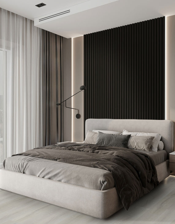 Ebony Acoustic Wood Slat Panels