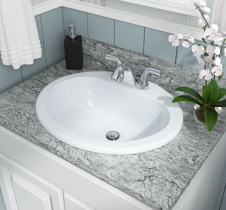 Overmount White Oval Sink 2118