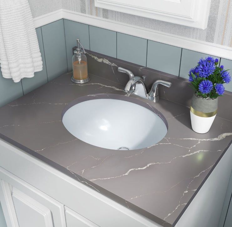 Undermount White Oval Porcelain Sink 1512