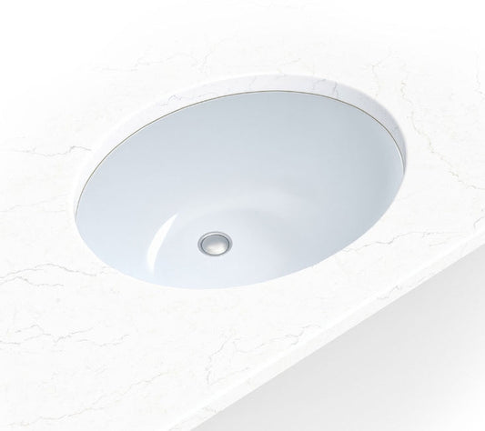 Undermount White Oval Porcelain Sink 1714