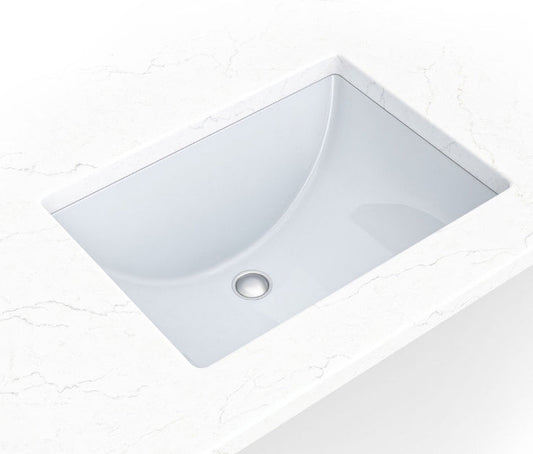 Undermount White Rectangle Porcelain Sink 18X13