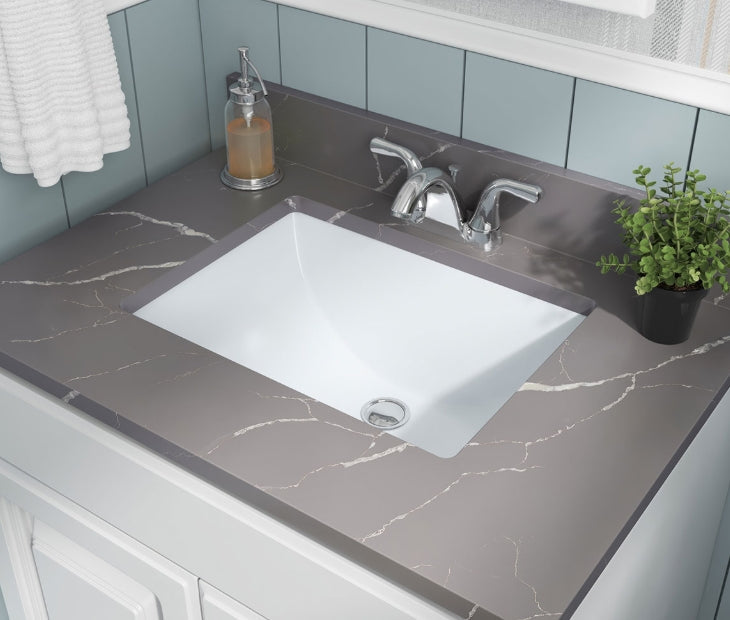 Undermount White Rectangle Porcelain Sink 18X13