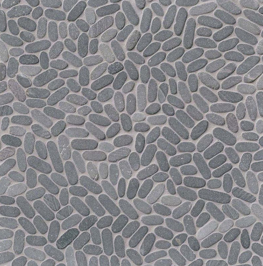 Sliced Coal Pebbles Mosaic
