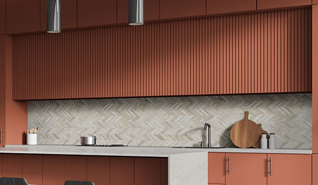 Athena Gold Chevron Pattern Honed